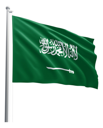 Bandeira Da Arábia Saudita Em Tecido Oxford 100% Poliéster