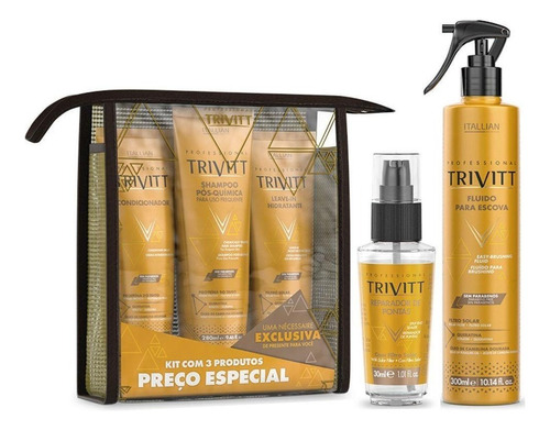 Trivitt 3 Home Care Leave+3 Reparador Pontas+3 Fluido Escova