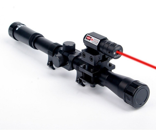 Luneta Riflescope 4x20 Rifle Óptica Tactical Mira Laser