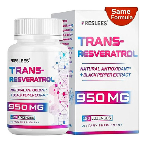 Sublingual 99% Ultra Pureza 950 Mg Trans-resveratrol, Suplem