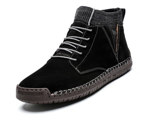 Botas Casuales De Cuero De Tobillo Medio Para Hombre