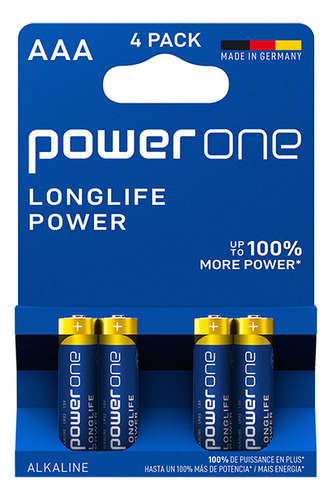 Pilas Aaa Alcalinas Powerone 4 Unidades