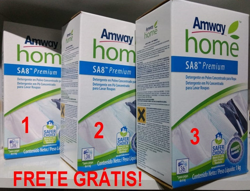 Imagem 1 de 4 de 3 Caixas De 1kg Sabão Em Pó S A 8 Amway Frete Grátis