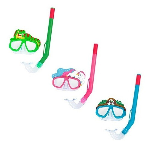 Kit Buceo Snorkel Infantil Diseño Animales Bestway