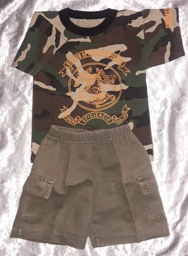 Disfraz Militar Short Y Polo Niños 2 A 3 Años Usado 