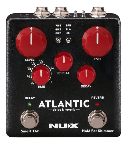 Ndr-5  | Pedal Atlantic Delay & Reverb, Negro