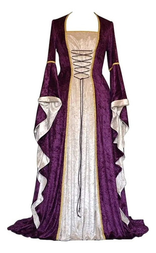Vestido Femenino De Terciopelo Con Disfraz Medieval De Hallo