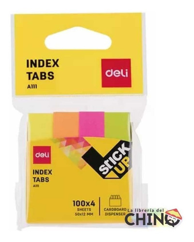 Imagen 3 de 10 de Banderitas Señaladoras Deli 4 Colores Fluo 52x12mm 400 Hojas
