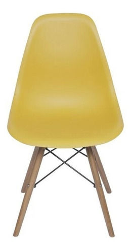 Cadeira de jantar BoxBit DKR Eames base madera, estrutura de cor  açafrão, 1 unidade