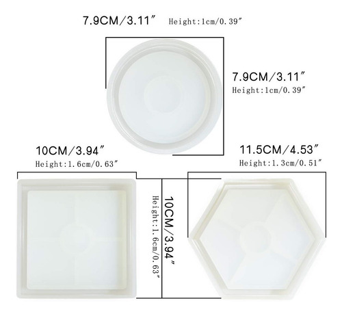 Imagen 2 de 6 de Moldes De Silicona Para Posavasos, 3 Unidades