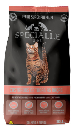 Ração Specialle Pet Gato Adulto Castrado Salmão E Arroz 10kg