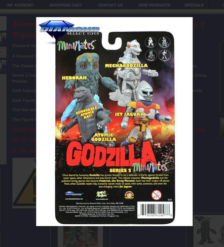 Diamond Select Toys Godzilla Minimates Serie 1 Box Set