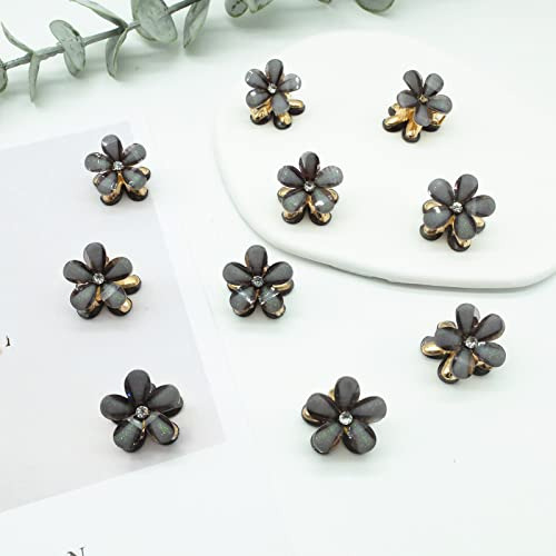 10 Pcs Mini Cute Flower-shaped Hair Clips For Girls, 52src