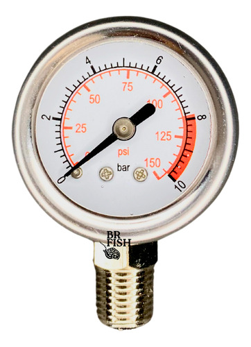 Manômetro Inox Medição Pressão Água C/ Glicerina 0 A 10 Bar
