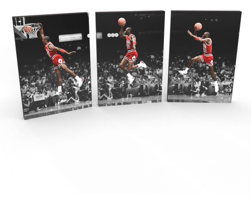 Set 3 Cuadros 40x60 Michael Jordan Chicago Bulls Tipo Canvas