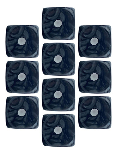 Xj 10 Uds. Dados De 6 Lados, Juego De Dados, Negro Negro
