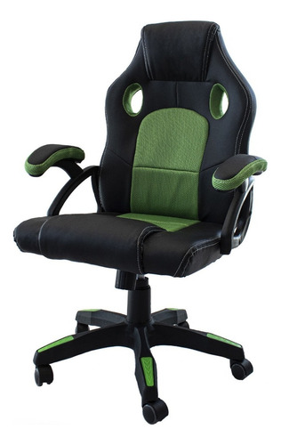 Silla de escritorio Freeland SIGA9044 gamer ergonómica  negra y verde