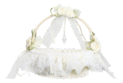 Cesta De Flores Blancas Para Bodas Con Capacidad Suficiente