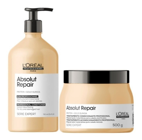 Kit Loreal Absolut Repair Gold Quinoa - Sh 750ml+ Masc 500gr