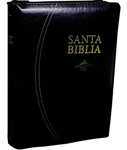 Biblia Reina Valera 1960 Mediana Letra Grande Negro Y Dorado