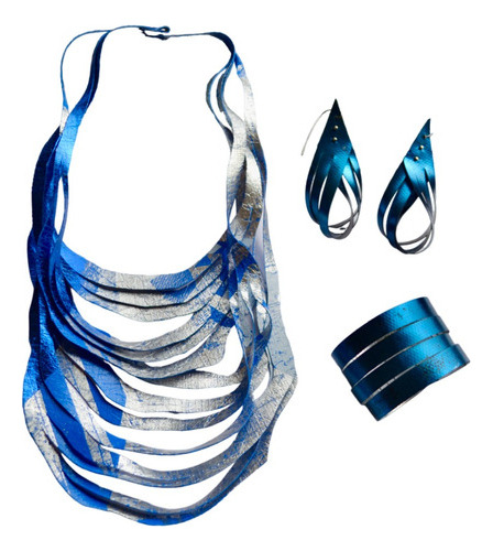 Collar Azul, Colores Varios, Regalo Sustentable, Diseño  