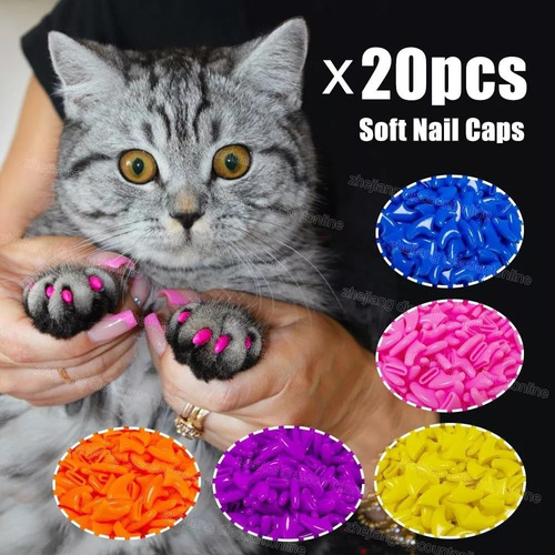 Capa Protetora Unha De Gato 20un Silicone  + 1 Colas