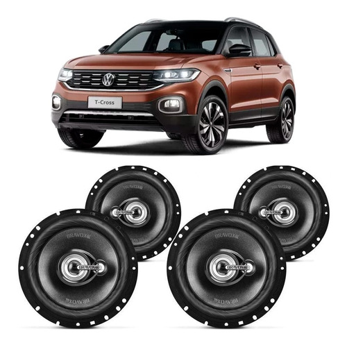 Alto Falante Vw T-cross 2019 A 2021 Bravox 240w Rms 4 Portas