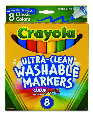 Crayola - Marcadores Lavables De Trazo Ancho De 8 Quila