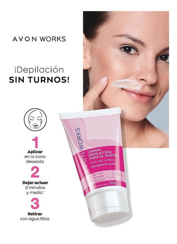 Avon Works Crema Depilatoria Para El Rostro 30g