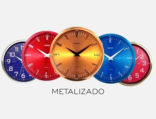 Imagem 5 de 6 de Relógio Parede Metalizado Silencioso Moderno Cor Prateado