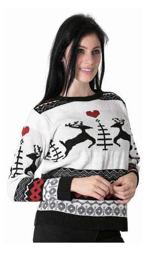 Suéter Navideño Ugly Sweater Navidad Moda Renos Árbol Corazo