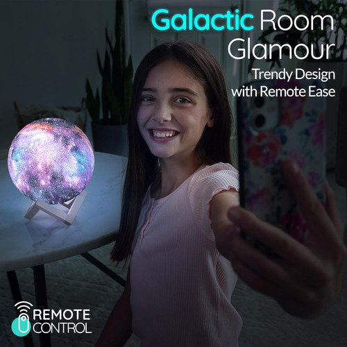 Lámpara Galaxy Moon Luz Nocturna De Espacio Fresco Para Ni