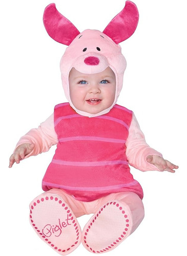 Disfraz Para Bebe De Piglet Cerdito Winnie Pooh Rosa Chicle 6-12 Meses
