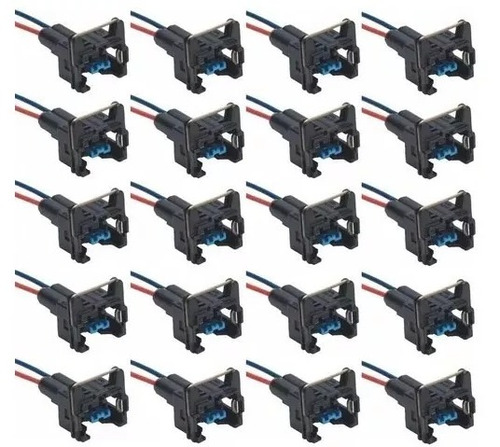 20 X Conector Chicote Bico Inje. Atuador Bobina Sensor 2 Via