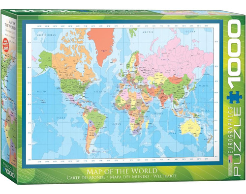 Rompecabezas Del Mapa Moderno Del Mundo De Eurographics (100
