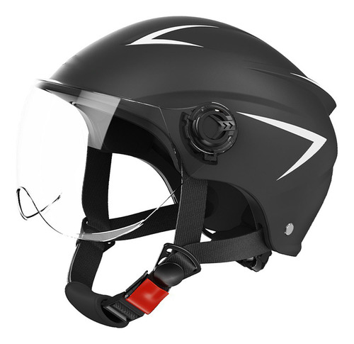 Casco Negro Con Media Cara Para Moto, Protección Solar, Volt