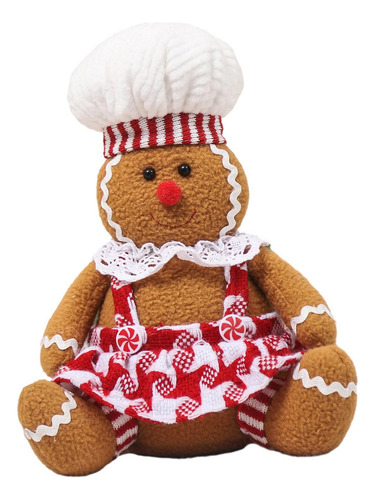 Muñeca Navideña De Pan De Jengibre, Muñeca Sentada Navideña