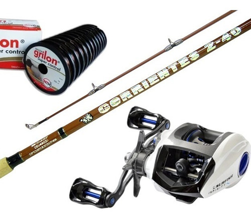 Combo De Pesca + Caña Surfish + Reel Surfish+200mts De Tanza