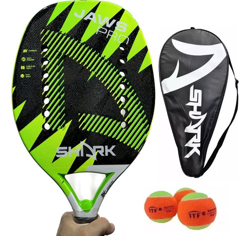 Nova Raquete De Beach Tennis Shark Jaws Pro 2023 Carbono 3k