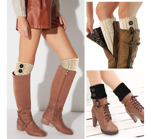 4 Pares Calcetines Hasta La Rodilla De Invierno Para Mujer