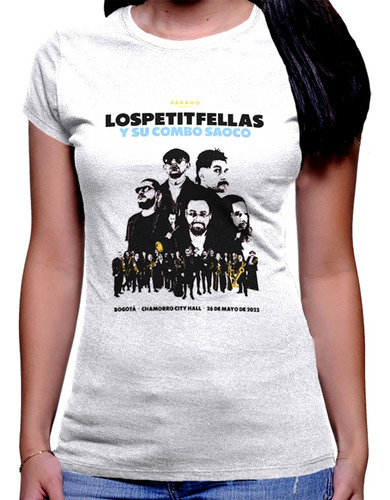 Camiseta Premium Dama Estampada Los Petitfellas Bogotá 2023