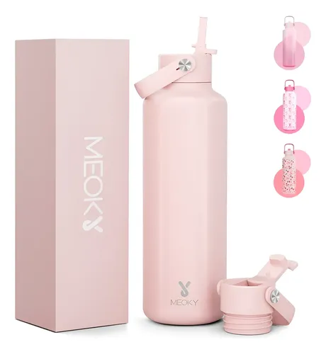 Meoky Garrafa Térmica 709ml Bebidas Tampa E Canudo 2 Em 1
