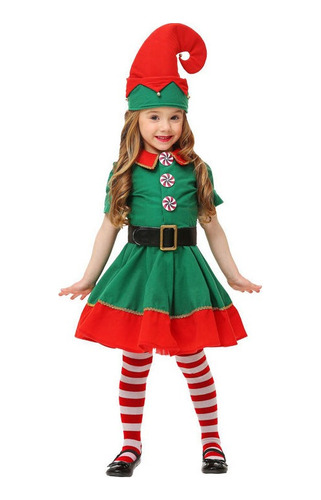 Traje De Elfo Navideño, Ropa De Cosplay Para Niños Y Niñas