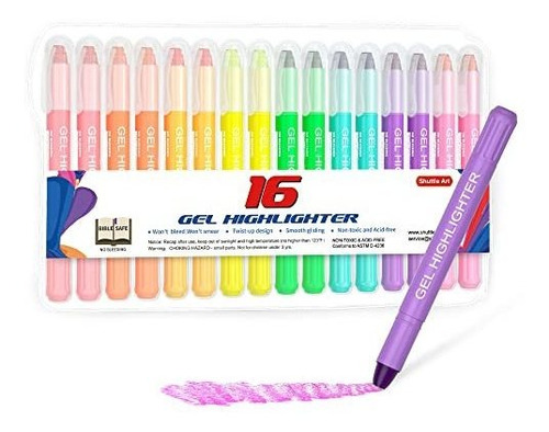 Kit De Estudio De Resaltador De Gel Shuttle Safe 16 Pack Bib