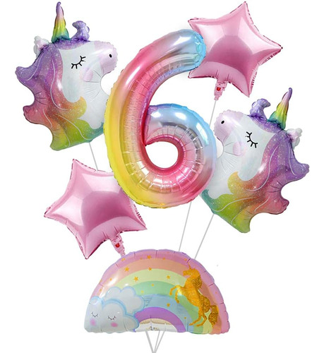 Decoraciones De Cumpleaños De Unicornio Para Niñas Sexto Cum