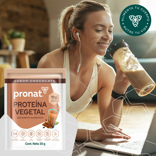 Proteína Vegetal Sabor Chocolate - Pronat - 12 Sobres De 30g