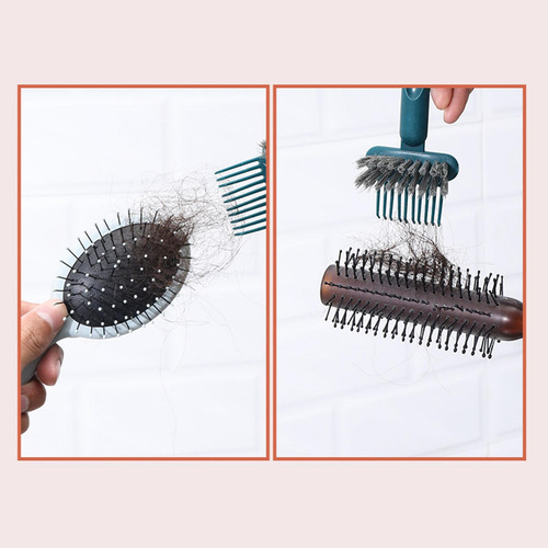 Herramienta De Limpieza De Cepillo De Pelo 2 En 1, Naranja