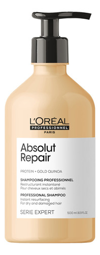 Shampoo Absolut Repair 500ml Loreal Profesional Serie Expert Para Reparar Cabello Muy Dañado 