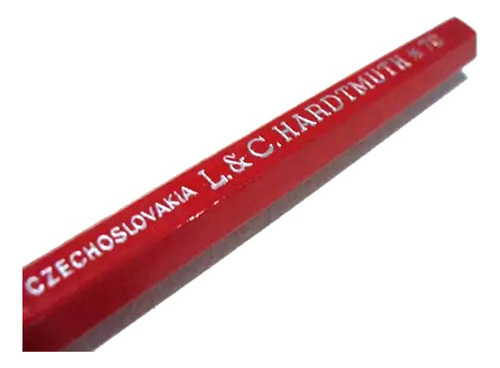 Antiguo Lápiz De Trazo Grueso Rojo L & C. Hardtmuth N° 70