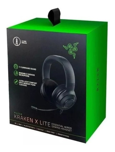Headset Razer Kraken X Lite P2 - Pc / Ps4 / Xbox One